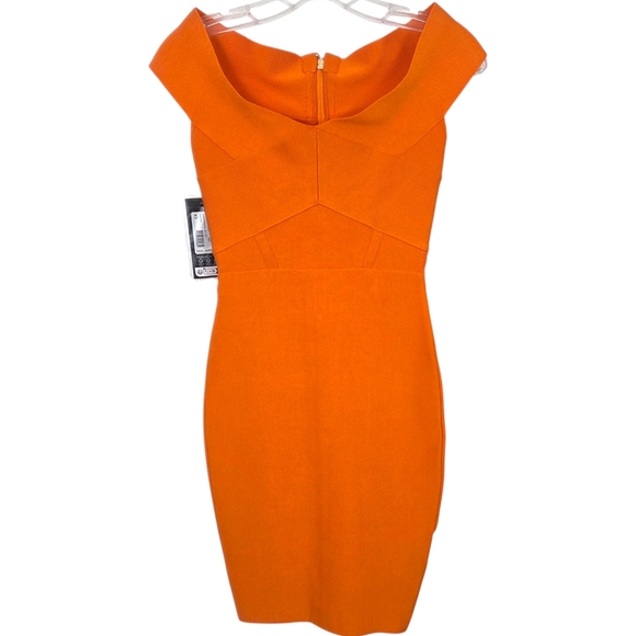 Marciano Guess Bandage Dress Y2K Bodycon NEW Womens XS Orange Cocktail Party - Picture 3 of 14
